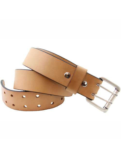 Orion Leather 1 1/2 Natural Tan Harness Leather Belt Double Hole