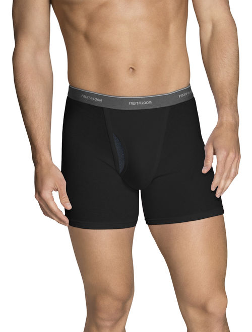 Fruit of the Loom Men's CoolZone Fly Dual Defense Black and Gray Short Leg Boxer Briefs, 5 Pack