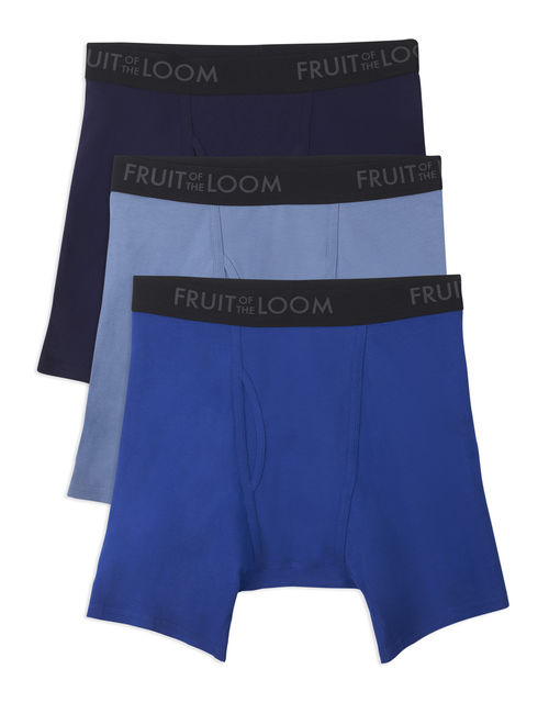 Fruit of the Loom Men's Breathable Cotton Micro-Mesh Assorted Boxer Briefs, 3 Pack