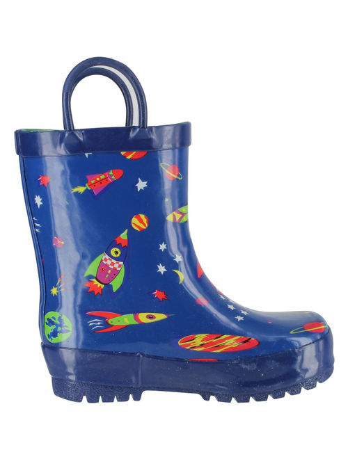 Pluie Pluie Boys Rocket Print Fashion Rainboots