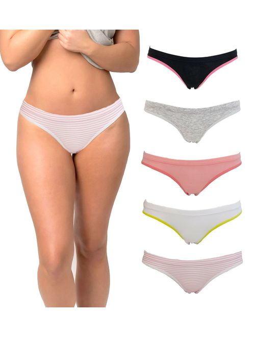 Emprella Women's Underwear Bikini Panties - 5 Pack Colors and Patterns May Vary