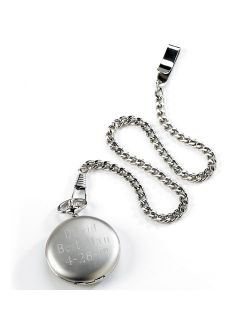 Personalized Brushed Silver Pocket Watch