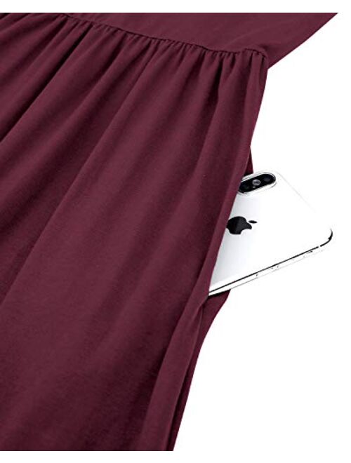 STYLEWORD Cold Shoulder Floral Print Elegant Maxi Long Dress With Pocket