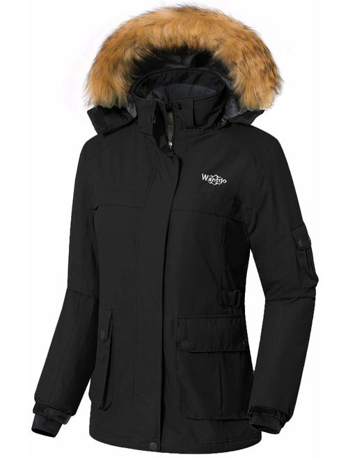 Wantdo Women's Warm Parka Mountain Ski Fleece Jacket Waterproof Rain Coat
