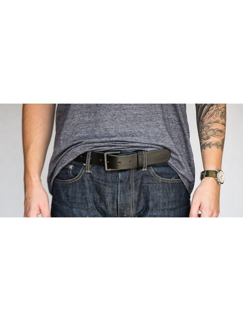 Hanks Everyday - No Break Thick Leather Belt - Mens Heavy Duty Belts- USA Made -100 Year Warranty