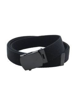 Canvas Web Belt Military Style with Black Buckle and Tip 56