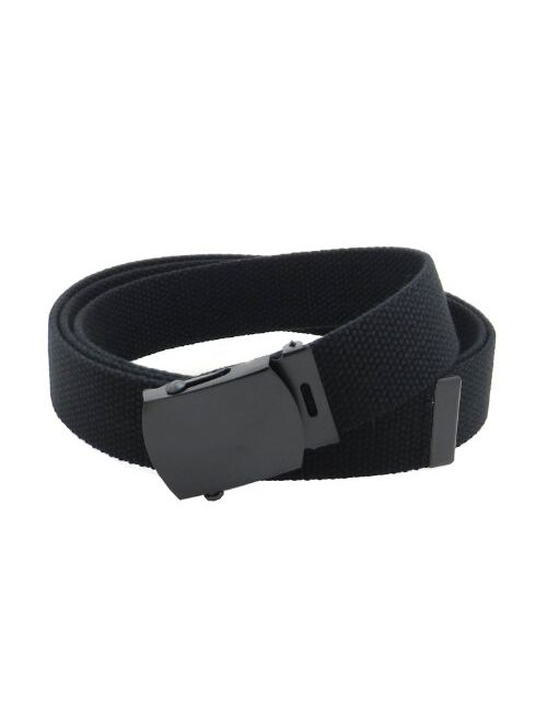 Canvas Web Belt Military Style with Black Buckle and Tip 56
