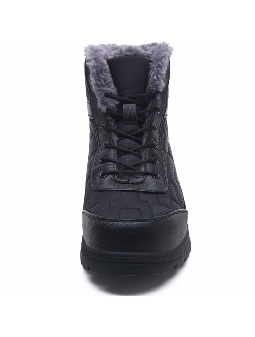 Scurtain Unisex Snow Boots Waterproof Anti-Slip Winter Fur Lining Booties for Womens and Mens