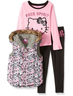 Hello Kitty Girls' Baby 3 Piece Tee, Vest, and Legging Set