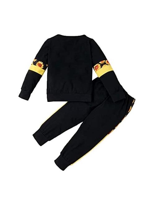 LZH Toddler Girls Clothes Tracksuit Floral Print Outfits Coat Pants Suit