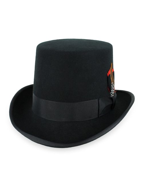 Mens Top Hat Satin Lined Topper by Belfry 100% Wool in Black Grey Navy Pearl