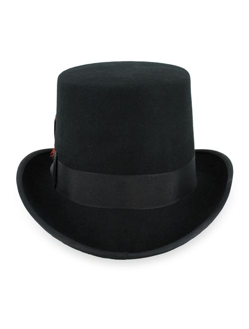 Mens Top Hat Satin Lined Topper by Belfry 100% Wool in Black Grey Navy Pearl
