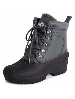 Polar Mens Muck Lace Up Short Nylon Winter Snow Rain Lace Up Casual Duck Boots