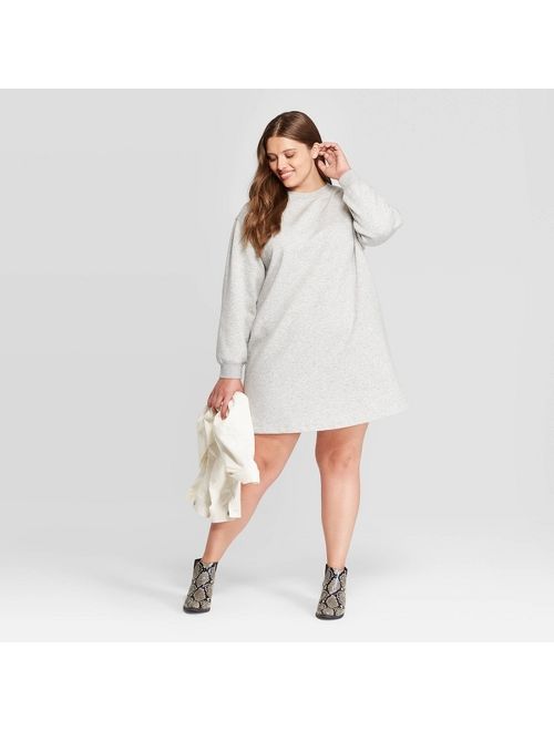 Women's Plus Size Long Sleeve Crewneck Sweater Dress - Universal Thread