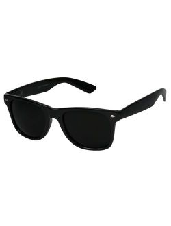 ShadyVEU Super Dark Round Sunglasses UV400 Casual Blacked Out 80's Retro Shades