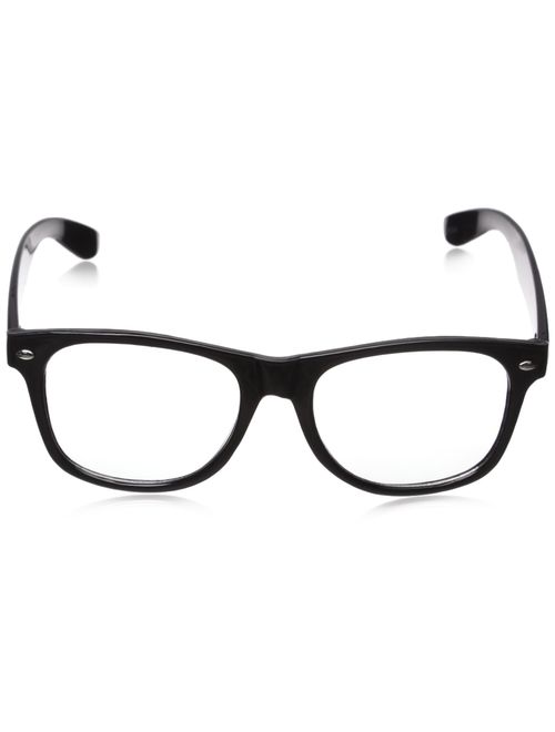 CLEAR LENS 80's Style Vintage Style Black Frame Sunglasses