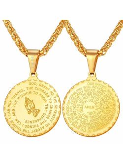 U7 Men Women Bible Verse Prayer Necklace with Free Chain 20