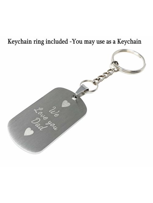 Interway Trading Personalized Regular Size Custom Message Engraved Stainless Steel Necklace Dog Tag Pendant with 26 inch (66cm) Chain,GiftBox and Keychain