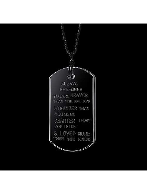 lauhonmin Always Remember You are Braver/Stronger/Smarter Than You Think Pendant Necklace Family Friend Gift Unisex