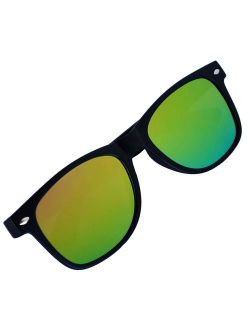 Retro Classic Sunglasses Metal Half Frame With Colored Lens Uv 400 OWL