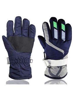 YR.Lover Children Ski Gloves Winter Warm Outdoor Riding Thickening Gloves(2-4Y)