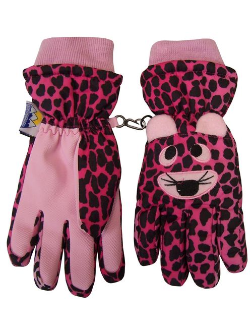 N'Ice Caps Kids Cute Animal Faces Cold Weather Thinsulate Waterproof Gloves