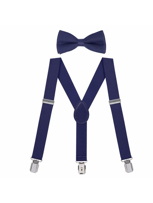 HDE Kids Suspender Bow Tie Set For Toddler Boy Child Suspenders and Bow Ties