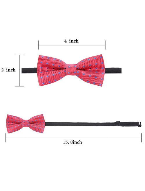 AUSKY 4 Packs Adjustable Pre-tied Bow Tie for Infant baby boys Toddler Child Kids in Different style color