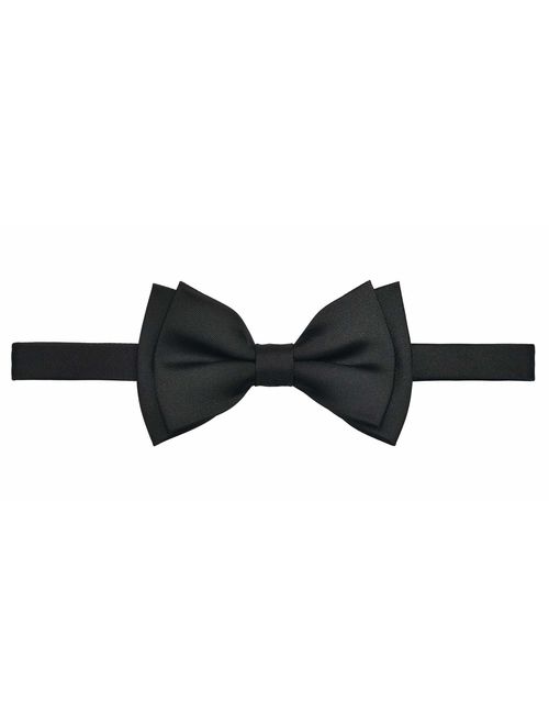 Retreez Solid Matte Color Woven Microfiber Pre-tied Boy's Bow Tie