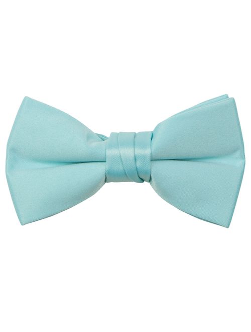 Spring Notion Boys' Pre-tied Banded Satin Bow Tie, Optional Gift Box