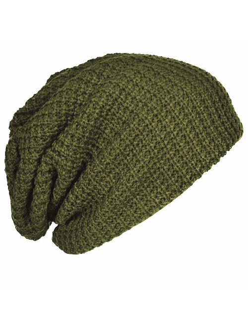 FORBUSITE Mens Slouchy Long Beanie Knit Cap for Summer Winter, Oversize