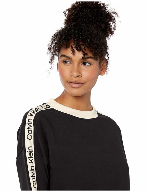 Calvin Klein Women's Logo Tape Crop Pullover