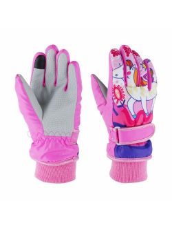1/2Pairs Kids Boy Girl Warm Winter Gloves Mittens Fleece Lining Snowflake Design