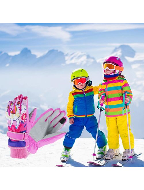 Toddler Women Mens Snow Gloves Kids Waterproof Winter Warm Thermal Ski Snowboard Ladies Glove
