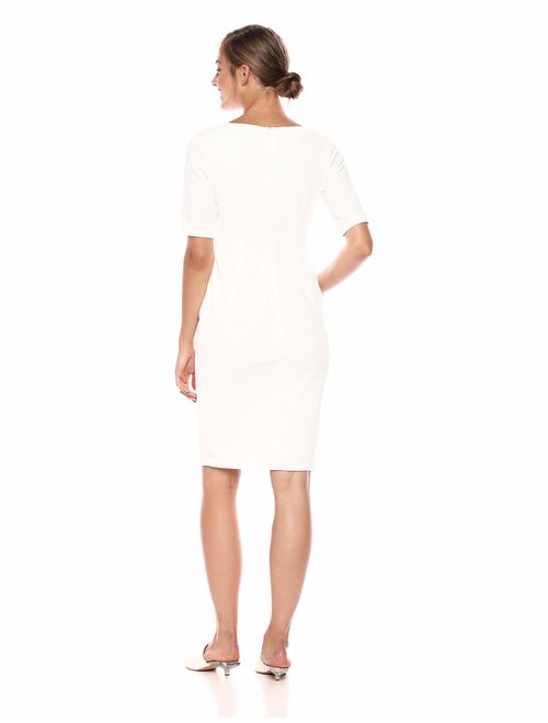 Calvin Klein Women's Solid Short Sleeve Sheath with Embellishment