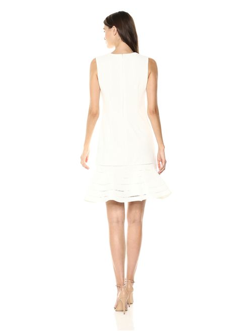 Calvin Klein Women's Sleeveless Sheath with Flounce Skirt Dress