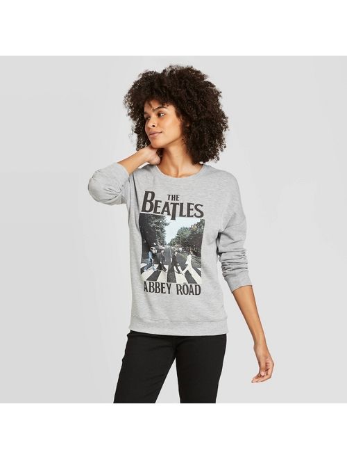 Women's The Beatles Long Sleeve Sweatshirt (Juniors') - Heather