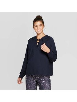 Women's Cozy Lace-Up Hooded Sweatshirt - JoyLab