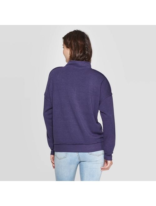 Women's Be kind Long Sleeve 1/4 Zip Sweatshirt - Grayson Threads (Juniors') - Navy