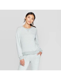Women's Striped Perfectly Cozy Lounge Sweatshirt - Stars Above™ Mint