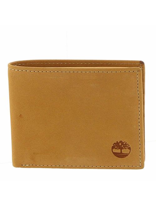 Timberland Men's Leather Wallet With Attached Flip Pocket
