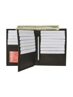 Marshal Bifold Genuine Leather RFID Blocking Wallet For Men Card Slots, 2 Bill Compartments, ID Windows, Money,