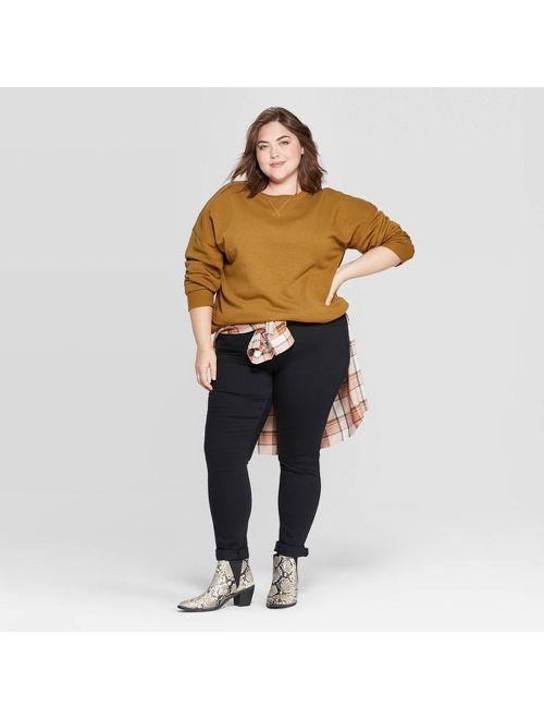 Women's Plus Size Long Sleeve Crewneck Fleece Tunic Pullover Sweatshirt - Universal Thread&#153;