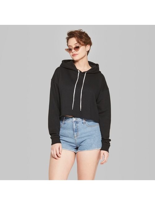 Women's Cropped Hoodie - Wild Fable&#153; Black