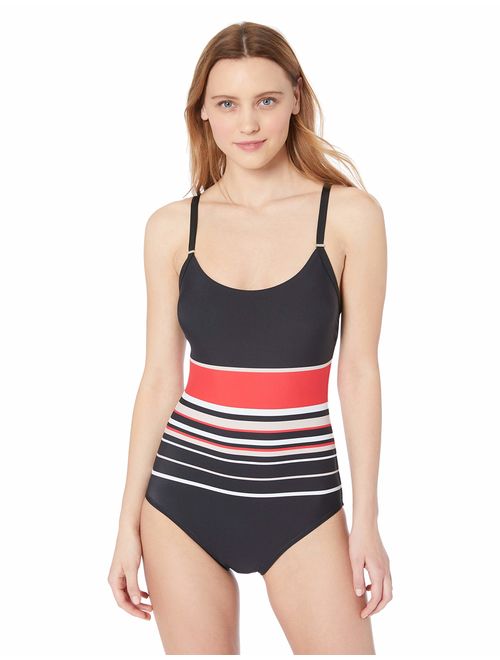 Calvin Klein Women's Over The Shoulder One Piece with Removable Soft Cups