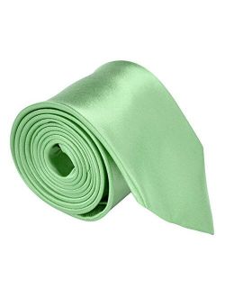 Neckties For Men 3.5 Microfiber Woven Satin Solid Color Ties