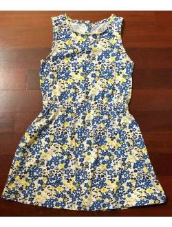 Girls Dress Scout + Ro Floral Cotton Blue White Yellow Sleeveless Size 10