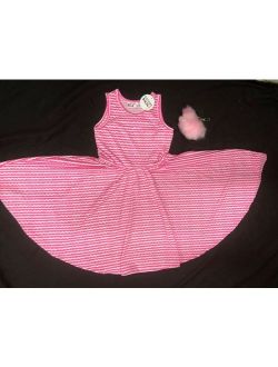 NEW Dot Dot Smile SLEEVELESS Twirly Dress Knit Girl Kids pink waves