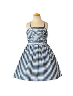 Ralph Lauren Girls Blue Striped New Dress Size 12
