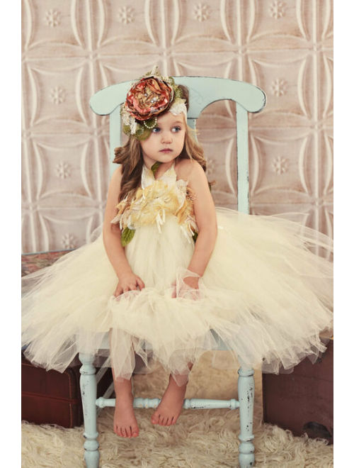 Fairytale tutu boutique tulle flower girls dress available in size 2t-6 girls